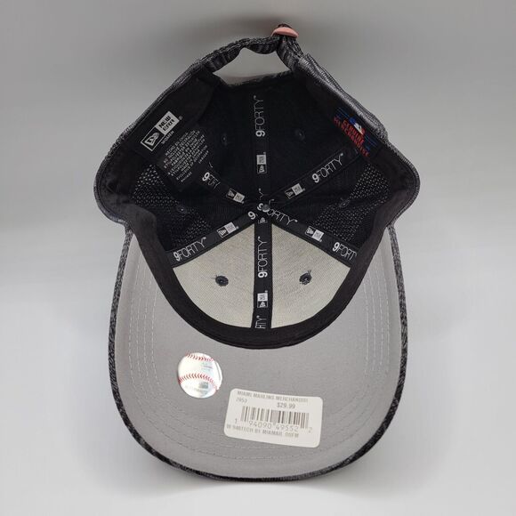 Miami Marlins New Era Womens 9FORTY Hat Strapback Adjustable Cap Gray Pink MLB - Picture 5 of 11